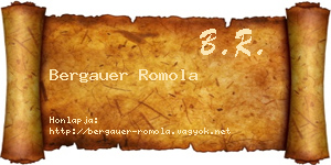 Bergauer Romola névjegykártya